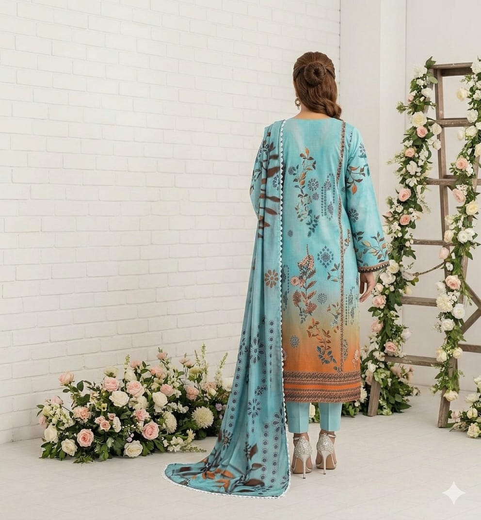 Digital Print Lawn Shirt Digital Print Voile Dupatta Digital Print Lawn Trouser