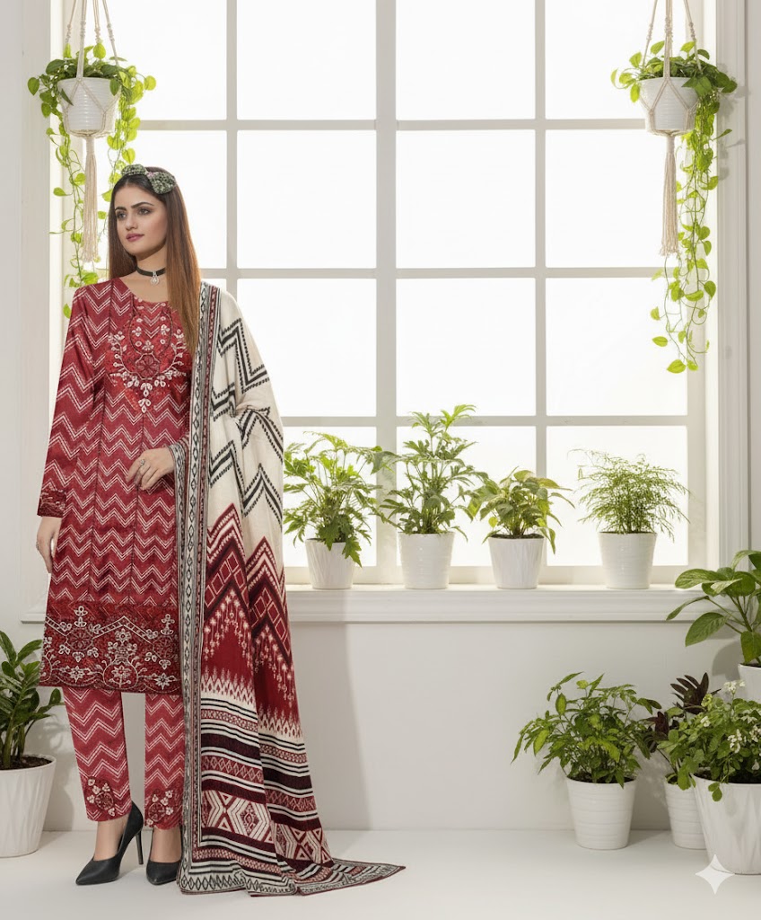 Printed Lawn 3-Piece Suit Maria-B