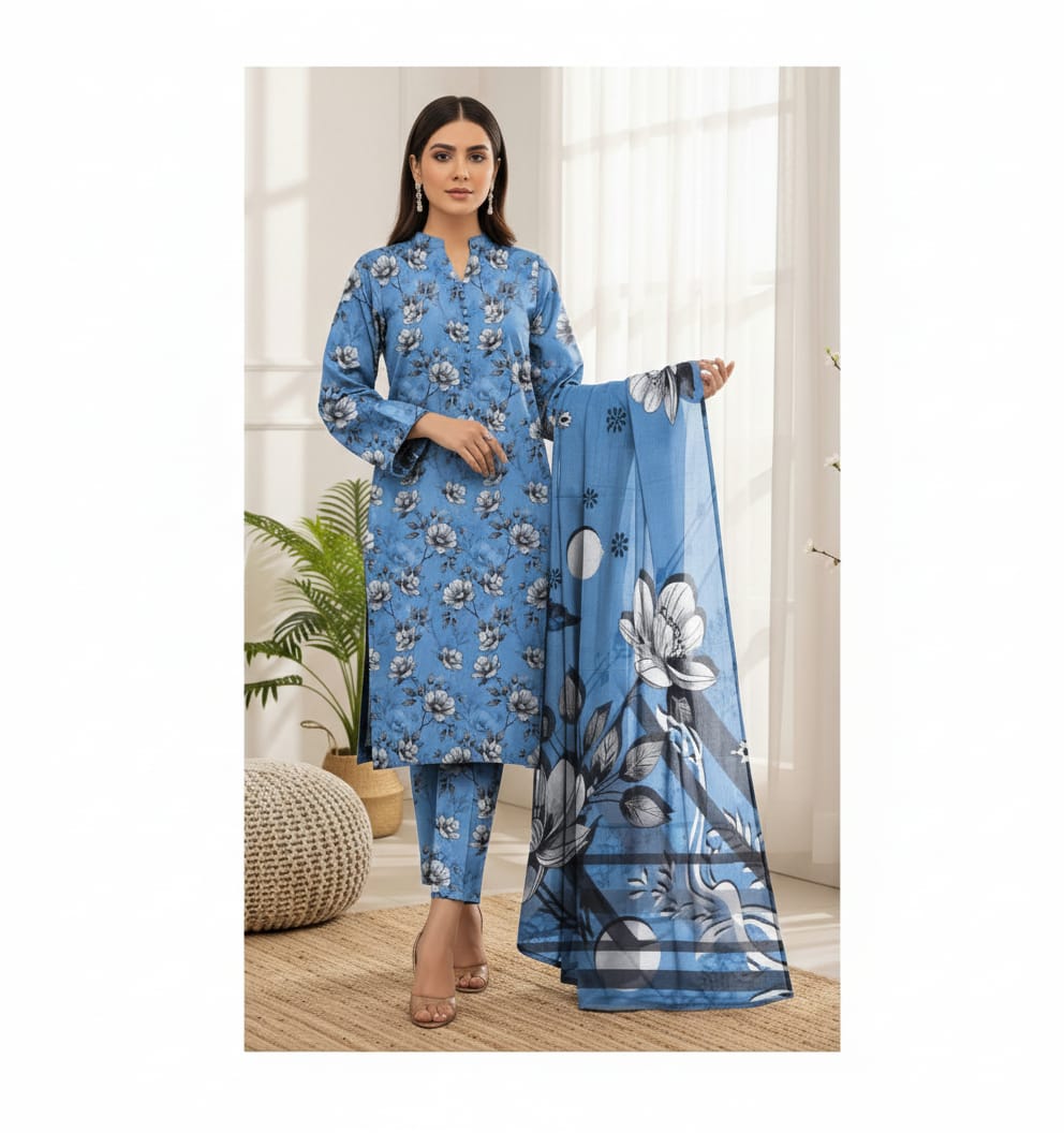 GulAhmad Digitel Printed Unstitched 3-Piece