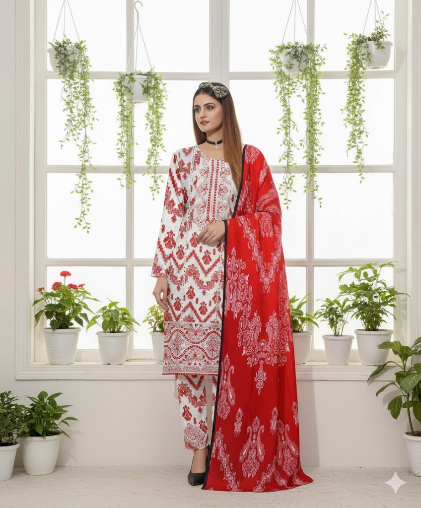 Printed Lawn 3-Piece Suit Maria-B