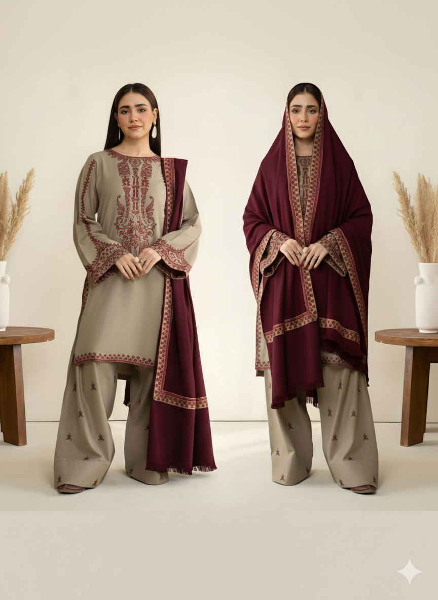 Women Embroidry Lawn 3-PC Suite 