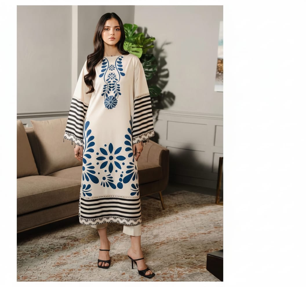 Lulusar Digitel Printed Women Party Wear 3-Piece Unstitched Suite