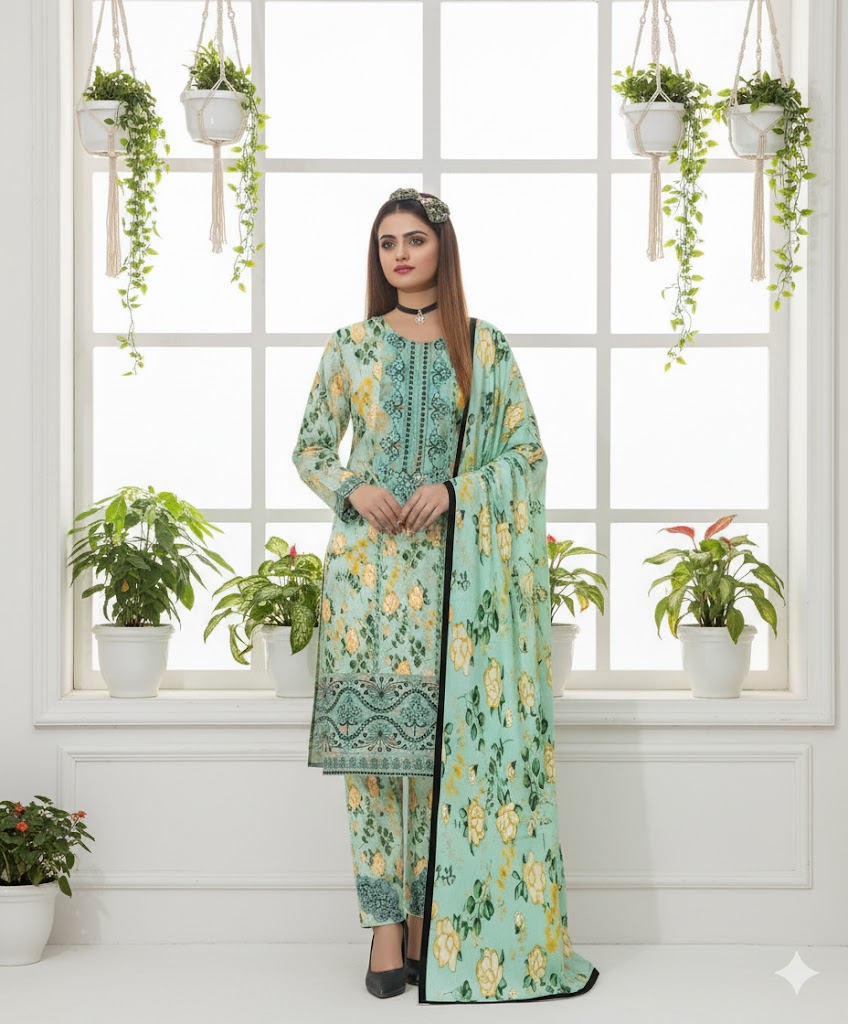 Printed Lawn 3-Piece Suit Maria-B