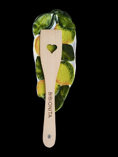 Poggiamestolo in ceramica con limoni e foglie - Ceramic Lemon spoon rest