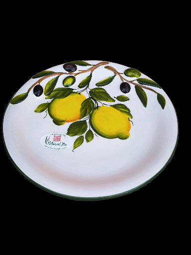 Piatto in ceramica con limoni dipinto a mano - Hand-Painted Lemon Ceramic Plate