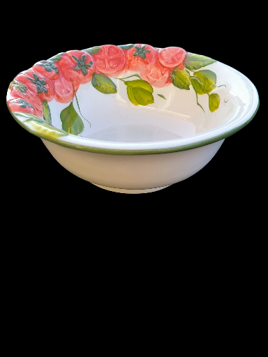 Ciotola in ceramica dipinta a mano con decorati pomodori - Hand-Painted Tomato Ceramic Bowl