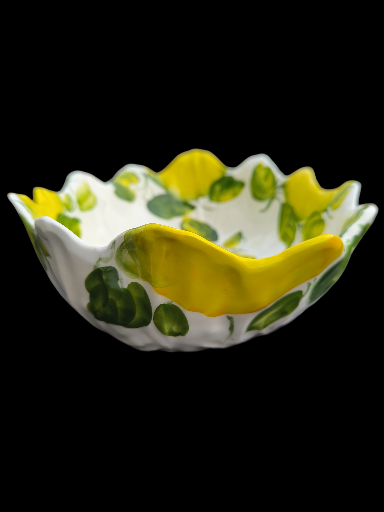 Ciotola in ceramica dipinta a mano a forma di limone - Hand-painted Lemon Ceramic Bowl