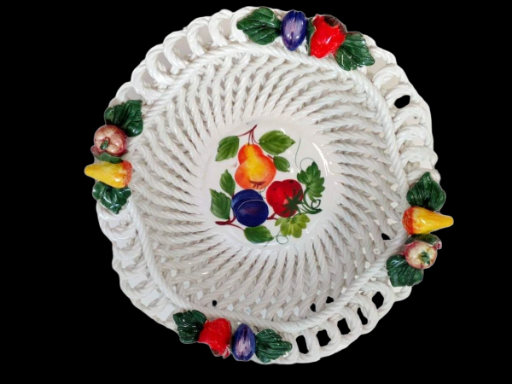 Cestino frutta fatto a mano - Hand-Painted Ceramic Fruit Basket Bowl