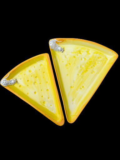 Piatto in ceramica fetta di formaggio - Cheese Slice Ceramic Plate