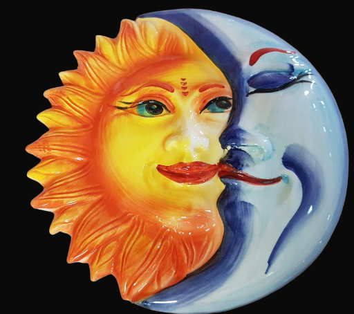 Sole e luna in ceramica - Sun and moon in ceramic