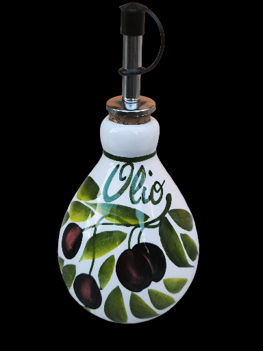 Bottiglie per olio d'oliva in ceramica dipinte a mano- Handpainted Ceramic Olive Oil Bottles