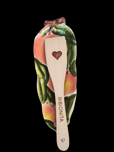 Poggia mestolo in ceramica a forma di melograno - pomegranate-shaped ceramic spoon rest