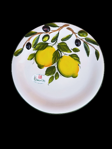 Piatto in ceramica con limoni dipinto a mano - Hand-Painted Lemon Ceramic Plate