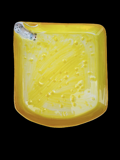 Piatto giallo in ceramica per formaggio - Yellow Cheese Ceramic Plate