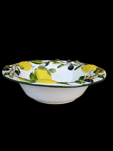 Ciotola da portata in ceramica con limone e olive - Lemon & Olive Ceramic Serving Bowl