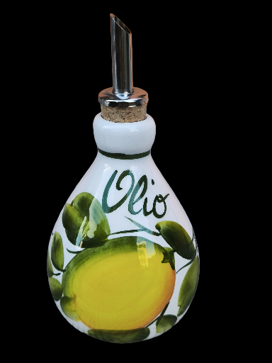 Bottiglie per olio d'oliva in ceramica dipinte a mano- Handpainted Ceramic Olive Oil Bottles
