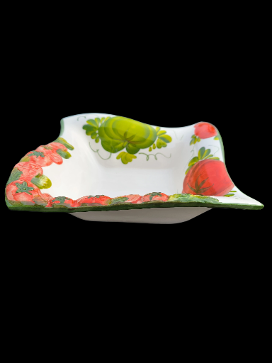 Ciotola, ciotolina, piatto in ceramica decorata con pomodori - Ceramic bowl, small bowl, plate decorated with tomatoes