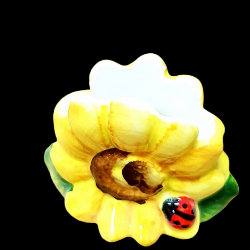 Porta stuzzicadenti in ceramica a forma di girasole - Sunflower-shaped ceramic toothpick holder