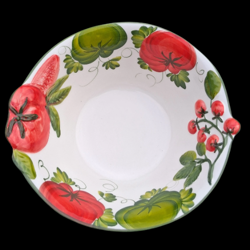 Insalatiera in ceramica decoro pomodori - Ceramic Tomato Salad Bowl