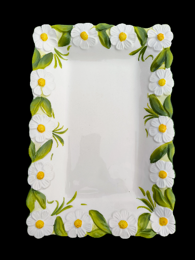 Piatto rettangolare decorato con margherite - Daisy Floral Rectangular Plate