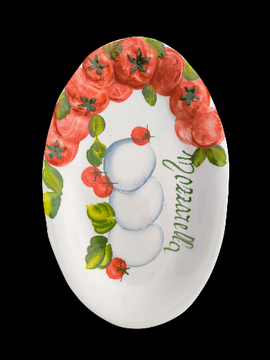 Piatto per mozzarella in ceramica dipinto a mano - Hand-Painted Mozzarella Ceramic Platter