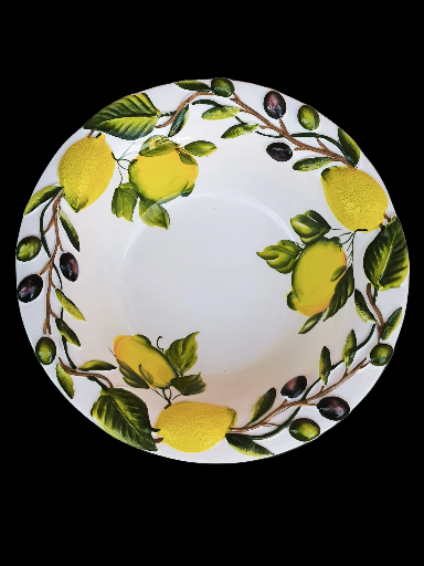 Ciotola da portata in ceramica con limone e olive - Lemon & Olive Ceramic Serving Bowl