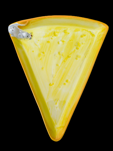 Piatto in ceramica fetta di formaggio - Cheese Slice Ceramic Plate
