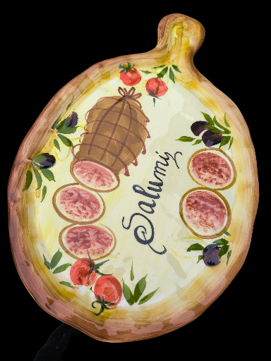 Tagliere salumi decorato a mano - Hand-Painted Ceramic Salumi Board