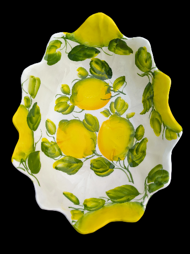 Ciotola in ceramica dipinta a mano a forma di limone - Hand-painted Lemon Ceramic Bowl