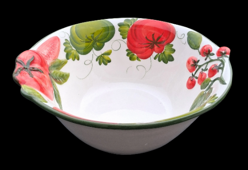 Insalatiera in ceramica decoro pomodori - Ceramic Tomato Salad Bowl