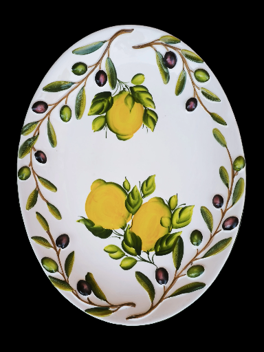 Vassoio in ceramica con limone e olive - Ceramic Lemon & Olive Plate