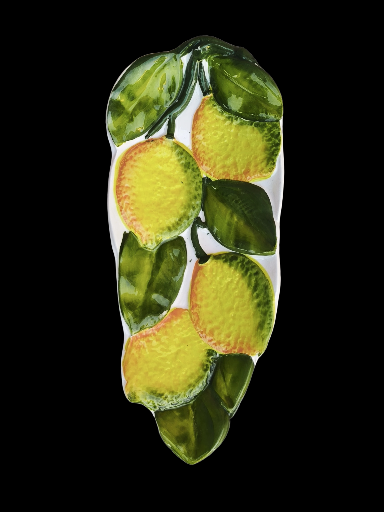 Poggiamestolo in ceramica con limoni e foglie - Ceramic Lemon spoon rest