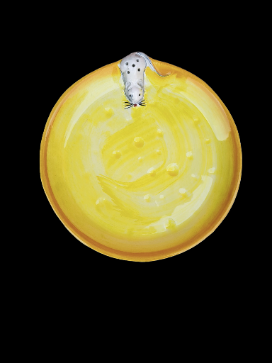 Piatto di formaggi con topolino - Cheese Plate with Mouse Figure