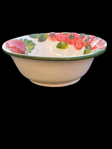 Ciotola in ceramica dipinta a mano con decorati pomodori - Hand-Painted Tomato Ceramic Bowl