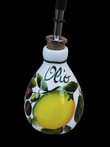 Bottiglie per olio d'oliva in ceramica dipinte a mano- Handpainted Ceramic Olive Oil Bottles