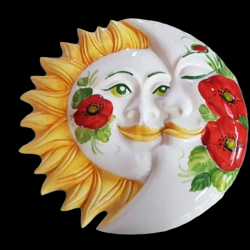 Sole e luna in ceramica - Sun and moon in ceramic