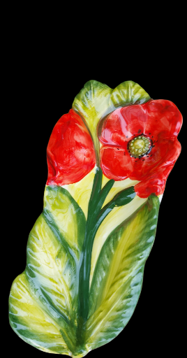 Poggiamestolo papavero - Ceramic Poppy Flower Platter