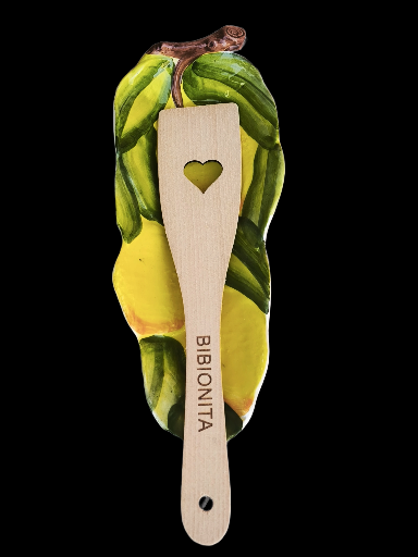 Poggiamestolo in ceramica limone in rilievo - Lemon Ceramic spoon rest