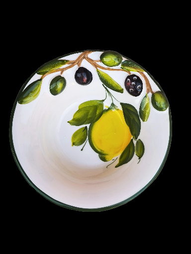 Ciotola da portata in ceramica con limone e olive - Lemon & Olive Ceramic Serving Bowl