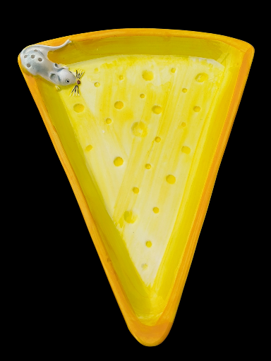 Piatto in ceramica fetta di formaggio - Cheese Slice Ceramic Plate