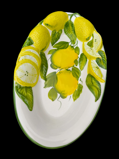 Piatto in ceramica a tema limone - Lemon-Themed Ceramic Platter