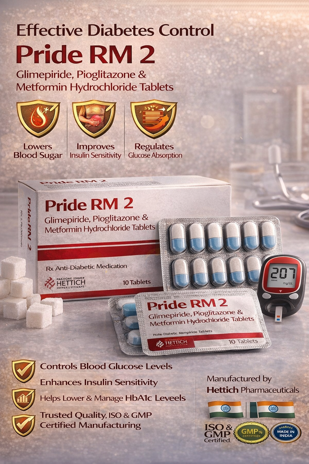 PRIDE PM-2 Tablets – Triple Combination for Diabetes Management
