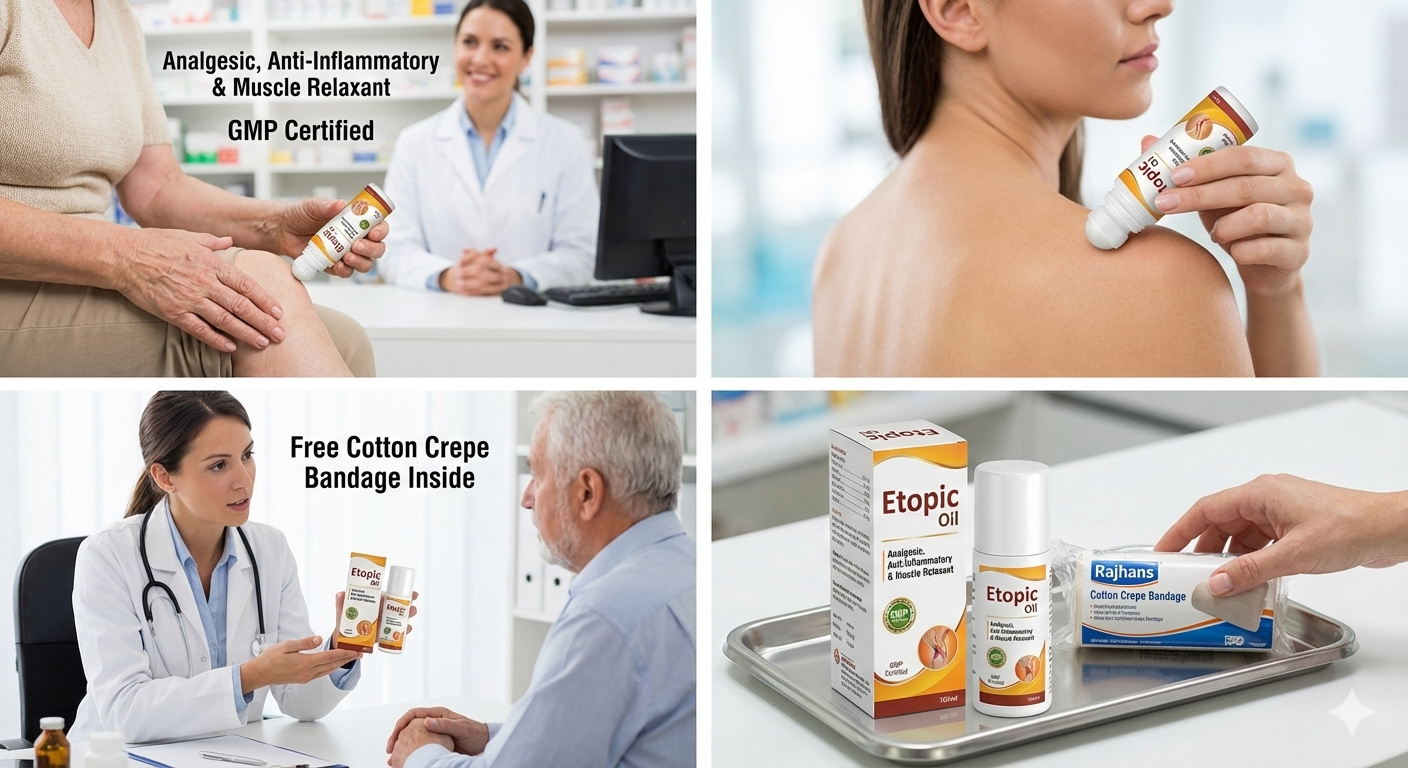 Etopic Pain Relief Oil | Fast-Acting Anti-Inflammatory & Muscle Relaxant Formula