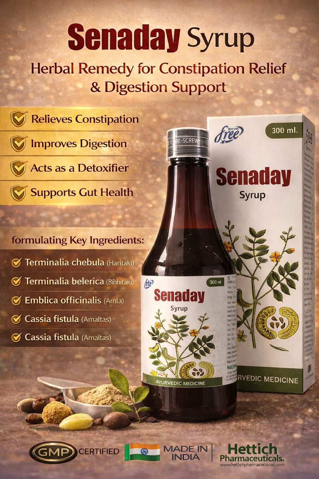 Senaday Syrup – Sugar Free Ayurvedic Digestive Care (300 ml)