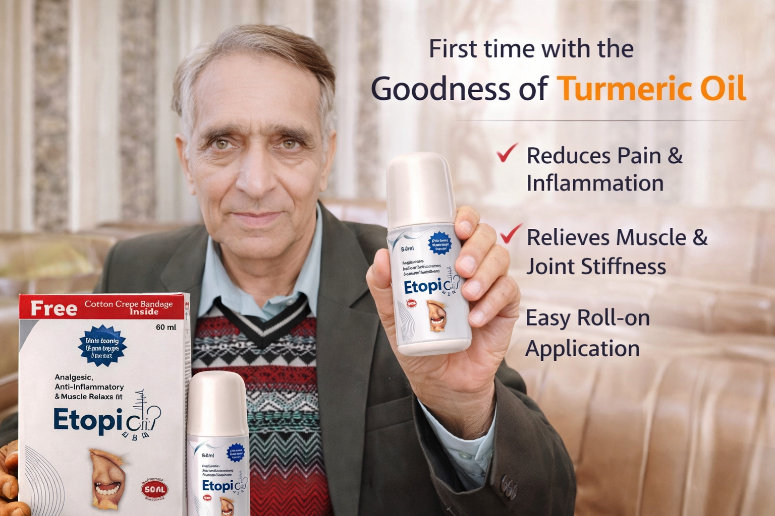 Etopic Pain Relief Oil | Fast-Acting Anti-Inflammatory & Muscle Relaxant Formula