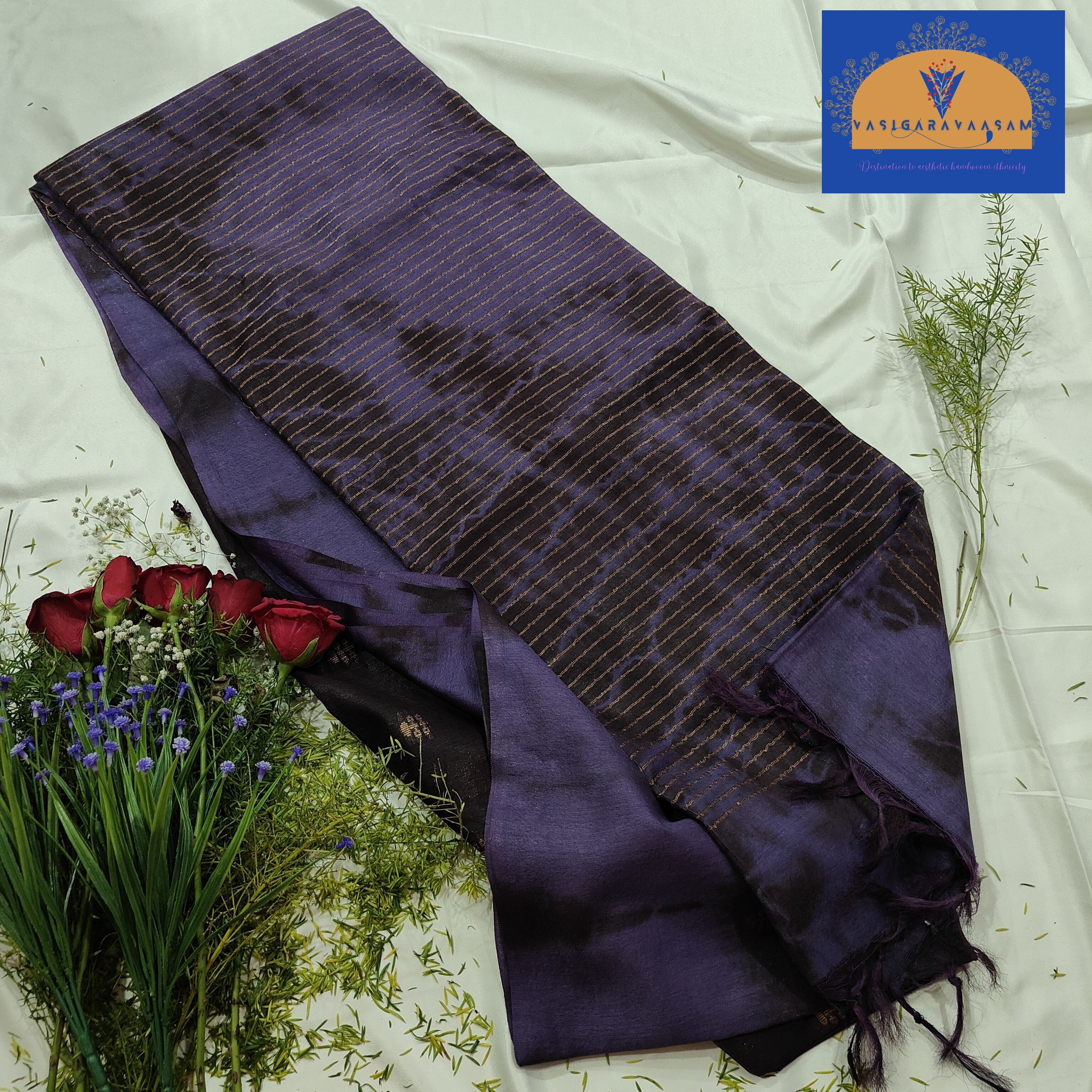 Elegant Brown & Purple Bhagalpuri Art Silk Saree