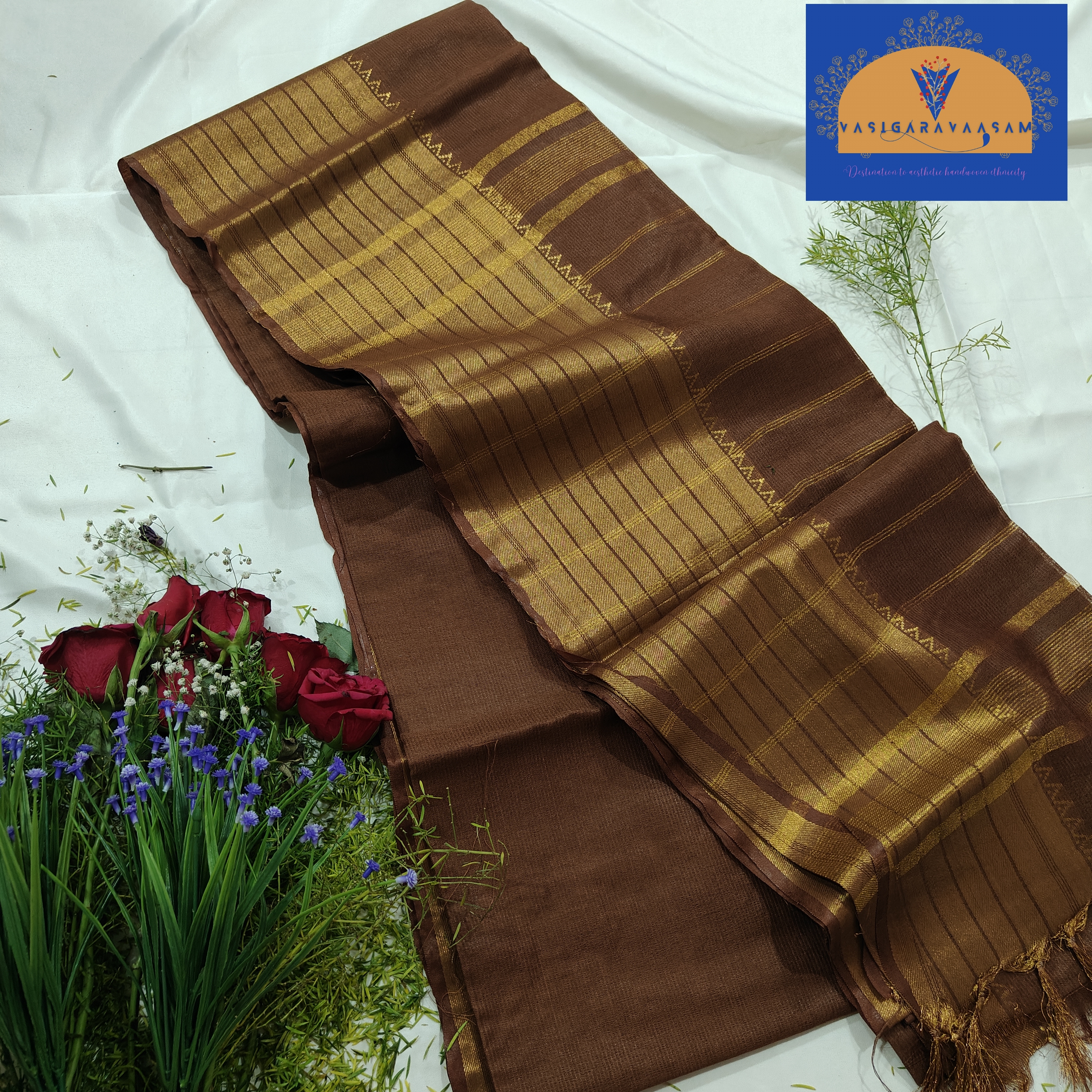 Traditional Brown Silk Saree