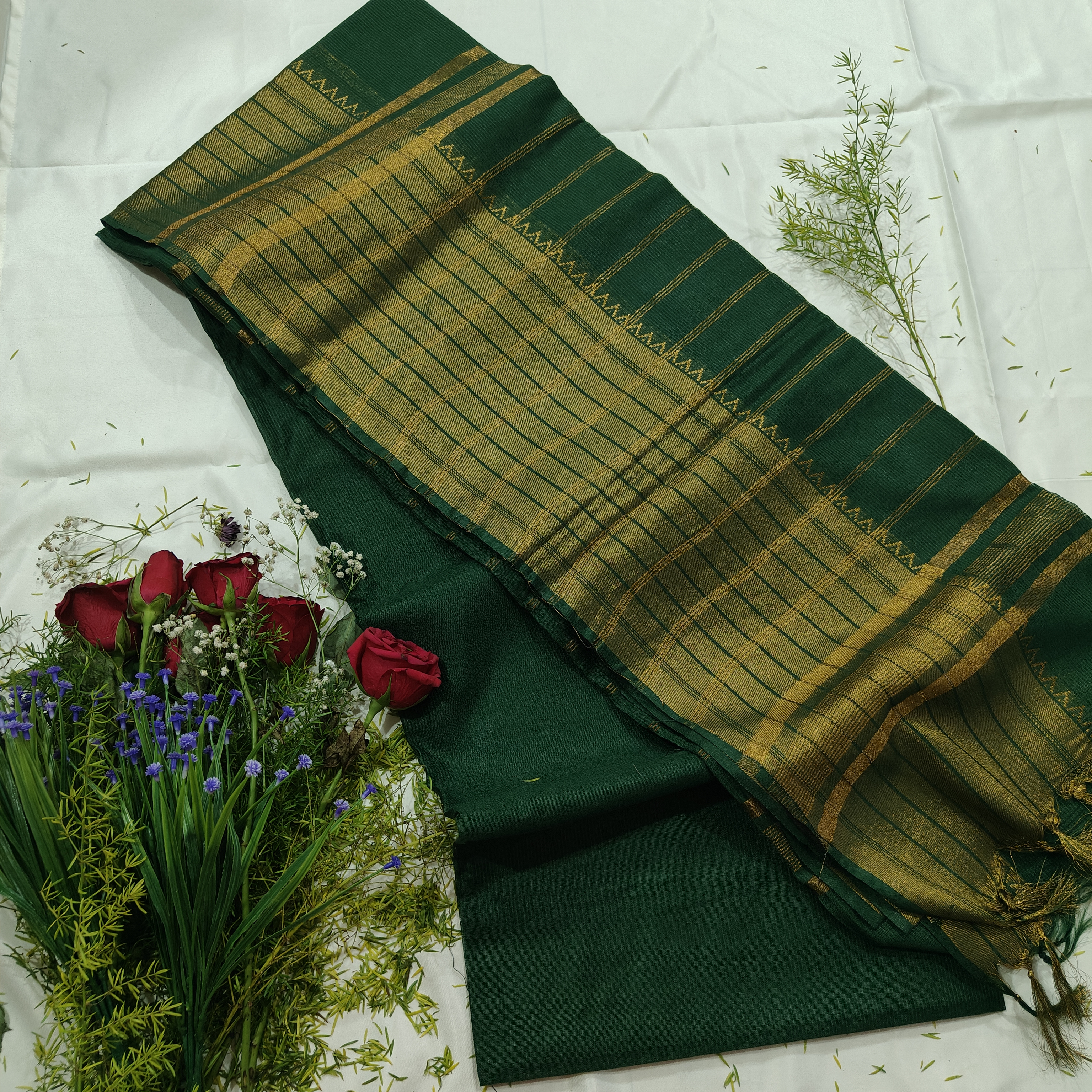 Elegant Green Silk Saree