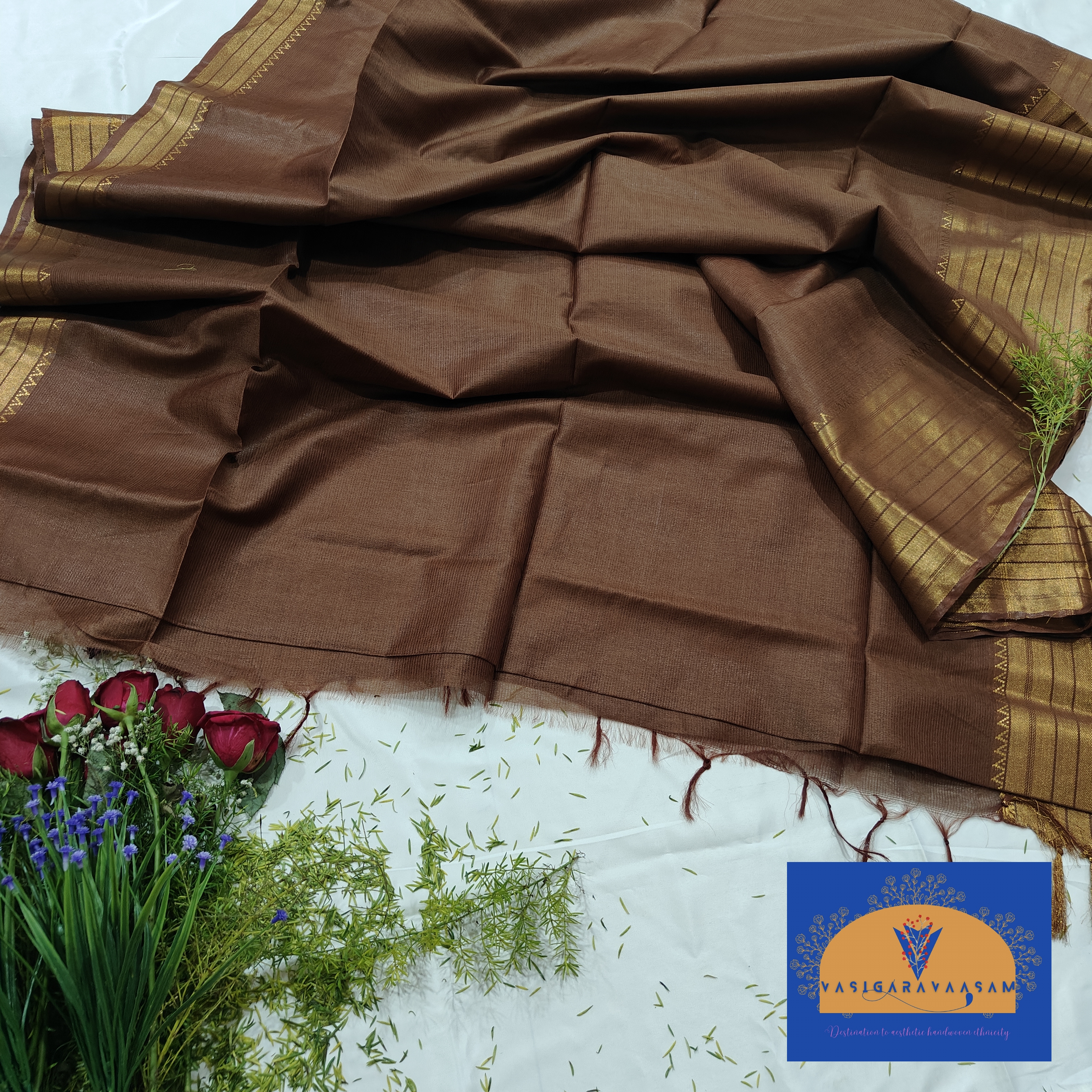 Traditional Brown Silk Saree