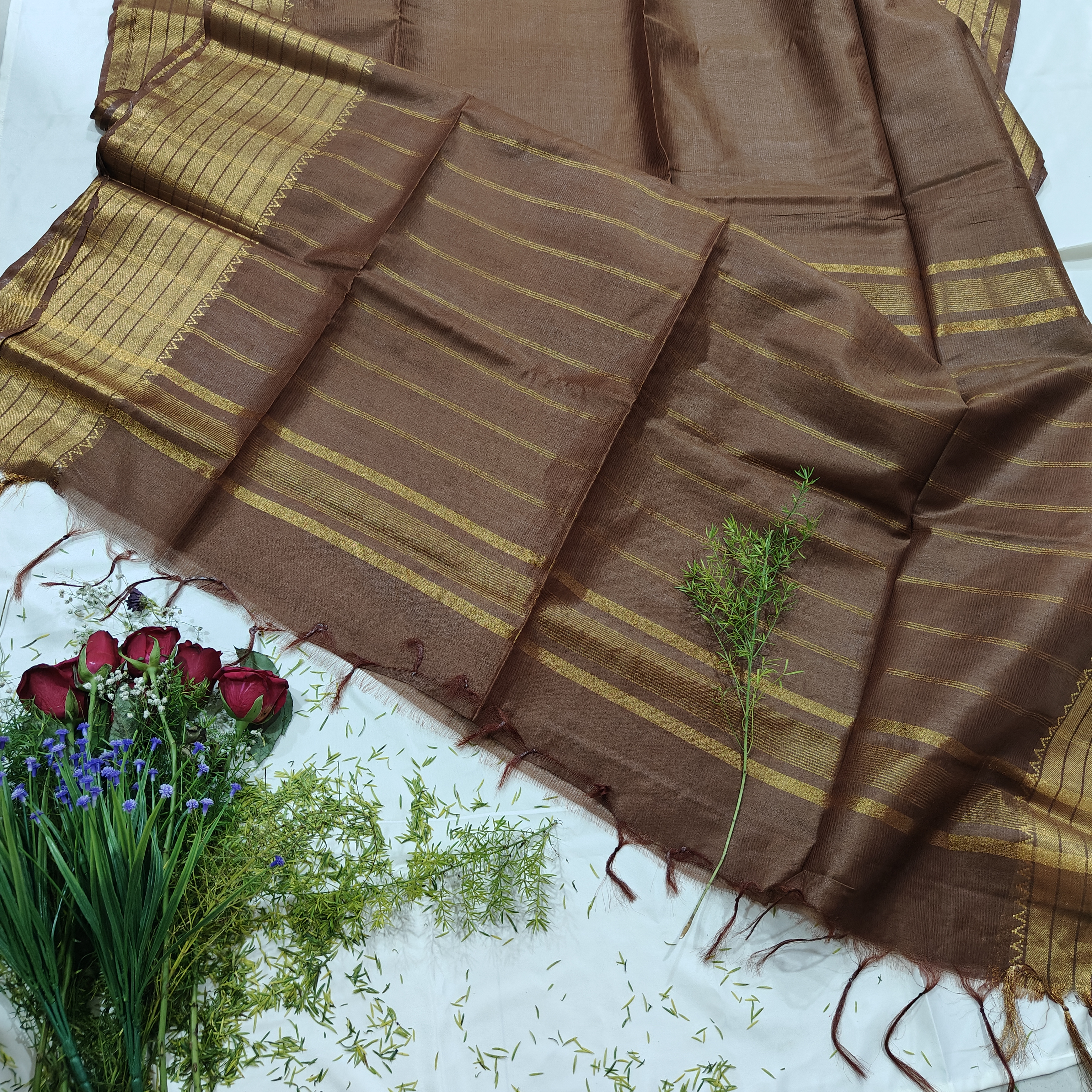 Elegant Brown Silk Saree